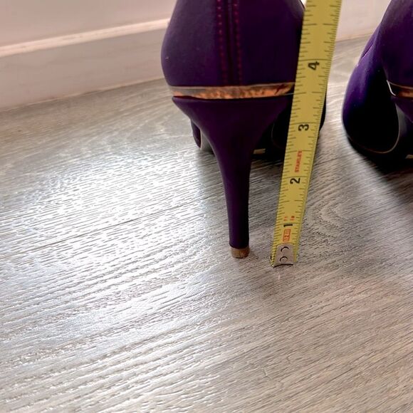 Ted Baker Women’s Heel Bootie Ankle Sock Purple Point Toe Stretch Size 8.5 Sexy - Picture 7 of 8